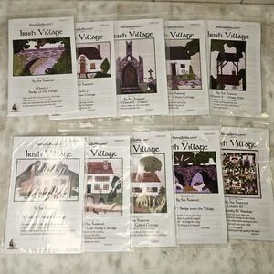 Irish Village Appliqued Quilt Patterns Complete Set of‎ 10 Cottage Church Bridge